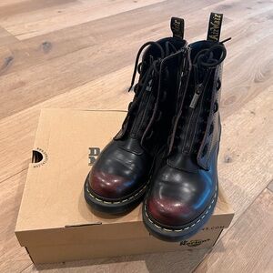 Dr. Martens 1460 Pascal Cherry Red Front Zip Boot